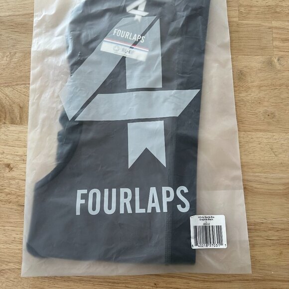 NWT - Fourlaps Infinity Sports Bra Graphite Black Gray L NEW with‎ Tags - Picture 2 of 6
